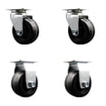 thumbnail image 1 of 4 Inch Phenolic Caster Set with Roller Bearings 2 Swivel 2 Rigid SCC, 1 of 2