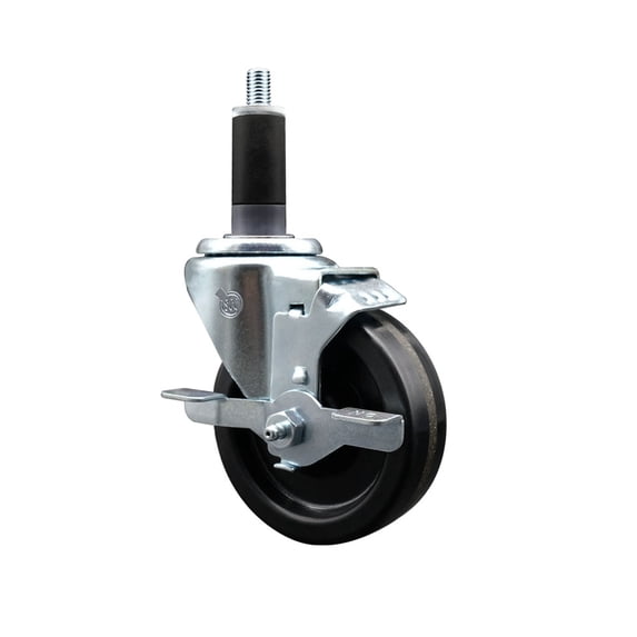 4 Inch Phenolic Swivel 1-1/8 Inch Expanding Stem Caster with Brake SCC