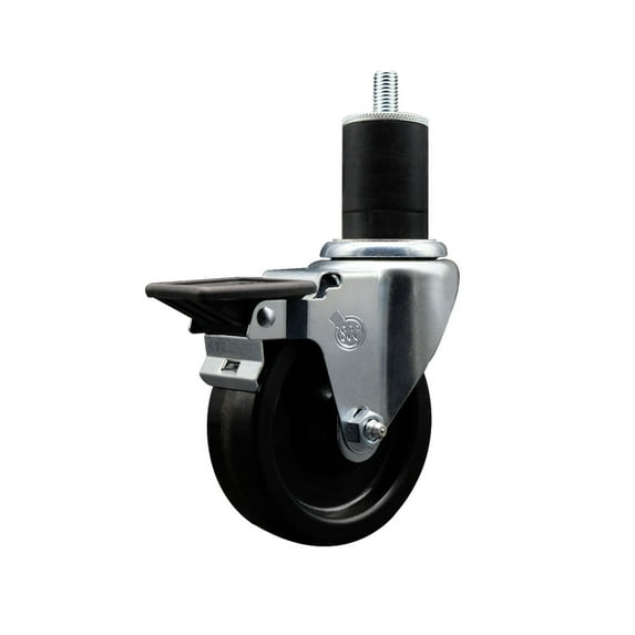 4 Inch Phenolic Swivel 1-3/4 Inch Expanding Stem Caster with Brake SCC