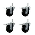 thumbnail image 1 of 4 Inch Phenolic Swivel 3/4 Inch Threaded Stem Caster Set with Total Lock Brake, 1 of 2