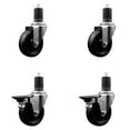 thumbnail image 1 of 4 Inch Phenolic Wheel Swivel 1-5/8 Inch Expanding Stem Caster Set 2 Brakes SCC, 1 of 2