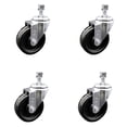 thumbnail image 1 of 4 Inch Phenolic Wheel Swivel 10mm Threaded Stem Caster Set Service Caster, 1 of 2