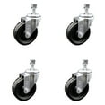 thumbnail image 1 of 4 Inch Phenolic Wheel Swivel 12mm Threaded Stem Caster Set Service Caster, 1 of 2