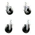thumbnail image 1 of 4 Inch Phenolic Wheel Swivel 3/4 Inch Square Stem Caster Set 2 Brakes SCC, 1 of 2