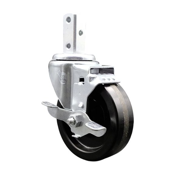 4 Inch Phenolic Wheel Swivel 3/4 Inch Square Stem Caster with Brake SCC