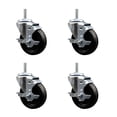 thumbnail image 1 of 4 Inch Phenolic Wheel Swivel 3/4 Inch Threaded Stem Caster Set with Brake SCC, 1 of 2