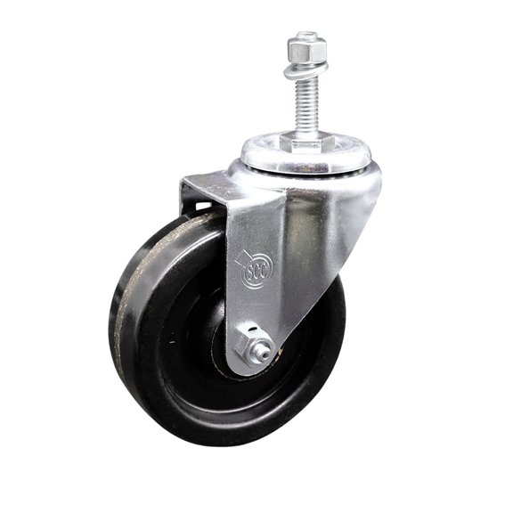 4 Inch Phenolic Wheel Swivel 3/8 Inch Threaded Stem Caster Service Caster Brand