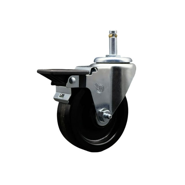 4 Inch Phenolic Wheel Swivel 7/16 Inch Grip Ring Stem Caster with Brake SCC