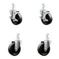 thumbnail image 1 of 4 Inch Phenolic Wheel Swivel 7/8 Inch Square Stem Caster Set 2 Brakes SCC, 1 of 2