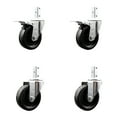 thumbnail image 1 of 4 Inch Phenolic Wheel Swivel 7/8 Inch Square Stem Caster Set 2 Total Lock Brakes, 1 of 2