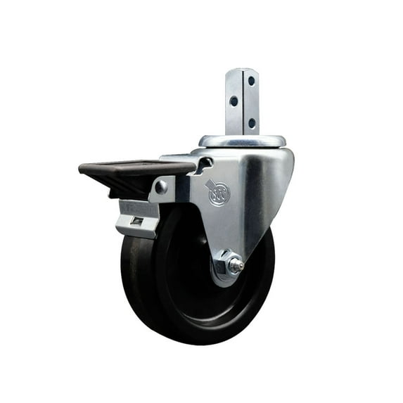 4 Inch Phenolic Wheel Swivel 7/8 Inch Square Stem Caster with Brake SCC