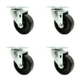 thumbnail image 1 of 4 Inch Phenolic Wheel Swivel Top Plate Caster Set Service Caster Brand, 1 of 2
