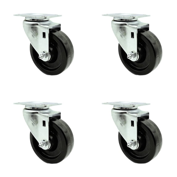 4 Inch Phenolic Wheel Swivel Top Plate Caster Set Service Caster Brand