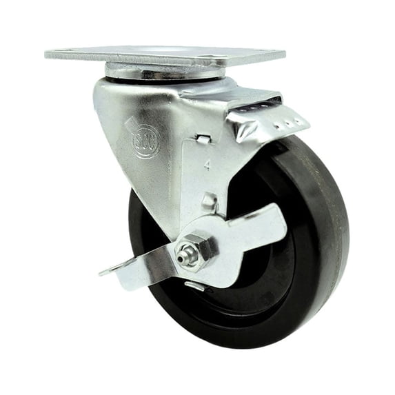 4 Inch Phenolic Wheel Swivel Top Plate Caster with Brake Service Caster Brand