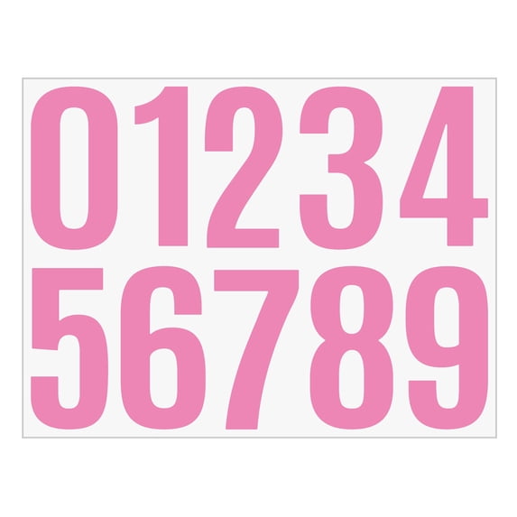 4 Inch Pink Mailbox Number Stickers 1 Sheet, Waterproof Self Adhesive Vinyl Decals for House Address, Trash Can, Car, Outdoor Signs & Home Decor, 0-9 Number Set
