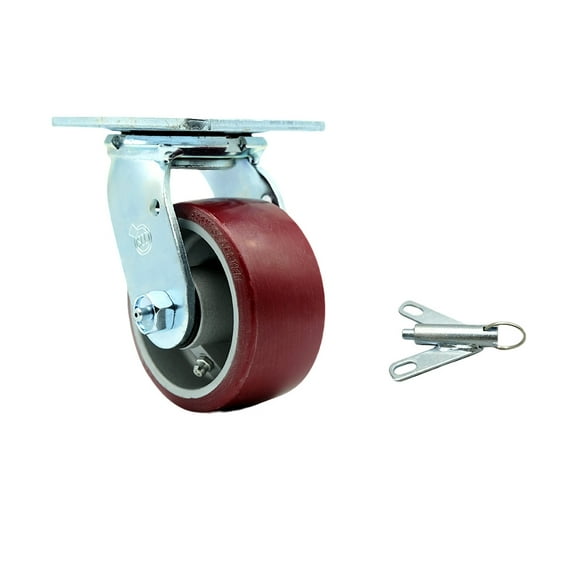 4 Inch Poly on Aluminum Swivel Caster with Roller Bearing and Swivel Lock SCC