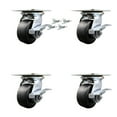 thumbnail image 1 of 4 Inch Polyolefin Caster Set with Ball Bearing and Brakes/Swivel Locks SCC, 1 of 2