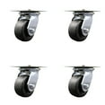 thumbnail image 1 of 4 Inch Polyolefin Caster Set with Ball Bearings and Swivel Locks Service Caster, 1 of 2