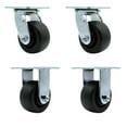 thumbnail image 1 of 4 Inch Polyolefin Caster Set with Roller Bearings 2 Swivel Lock 2 Rigid SCC, 1 of 2