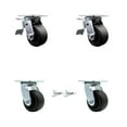 thumbnail image 1 of 4 Inch Polyolefin Swivel Caster Set with Ball Bearing 2 Total Lock Brake SCC, 1 of 2