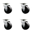 thumbnail image 1 of 4 Inch Polyolefin Wheel Swivel Caster Set with Roller Bearings SCC, 1 of 2