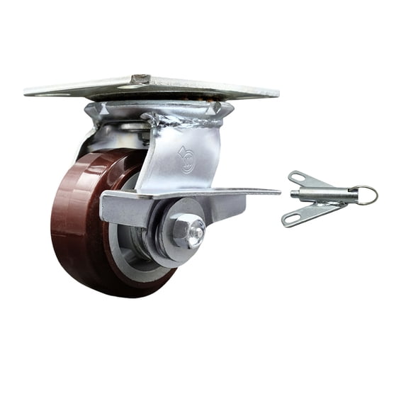 4 Inch Polyurethane Caster with Ball Bearing and Brake/Swivel Lock SCC