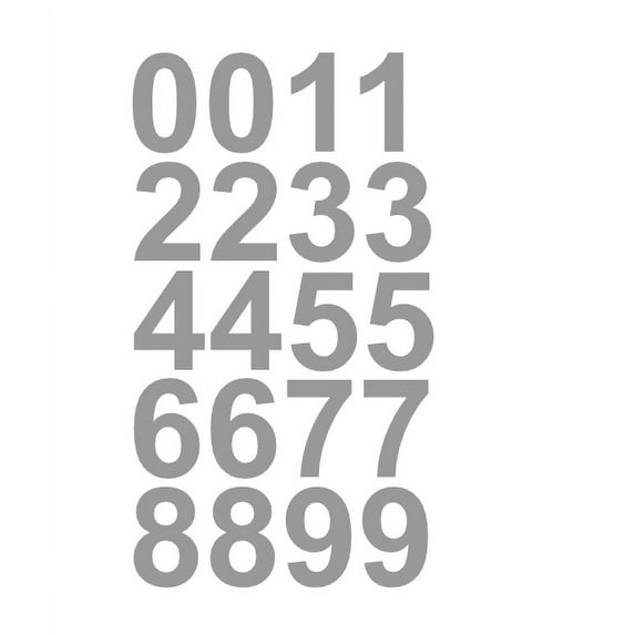 4" Inch Premium Mailbox Number Vinyl Decal Sticker Sheet (Silver) | Waterproof and Fade-Resistant | Easy to Install Adhesive Vinyl Digits | Home, Apartment, Condo or Business by CustomDecal US