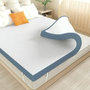 Hawsaiy 4 Inch Queen Size Memory Foam Mattress Topper, Firm & Supportive Bed Topper with Removable Soft Cover, High-Density Foam for Back Pain Relief, CertiPUR-US Certified