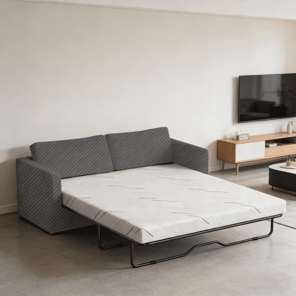 4-Inch Queen Size Gel Memory Foam Replacement Mattress for Sleeper Sofa and Couch Beds, Breathable Washable Cover, Slip-Resistant Base for Convertible Sofa, CertiPUR-US Certified (Sofa Not Included)