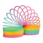 WOBOX Rainbow Plastic Coil Spring Toy, 4 Inch Colorful Slinky Toy for Kids & Adults, Stress Relief Fidget Toy for Sensory Play & Party Favors
