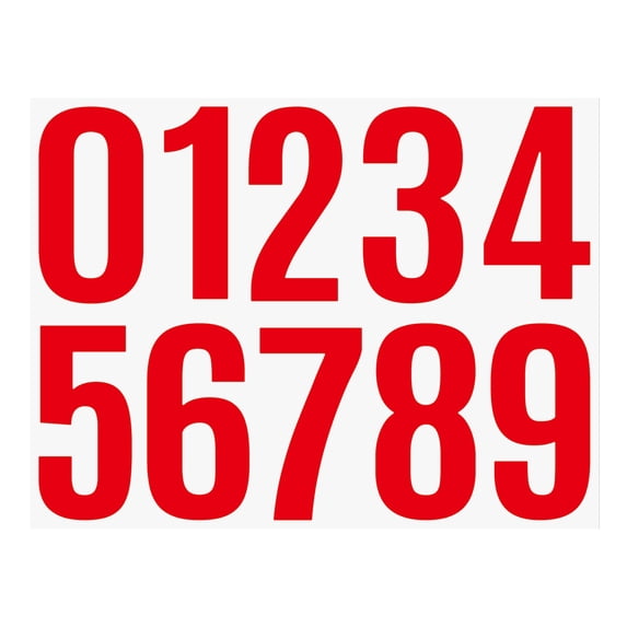 4 Inch Red Mailbox Number Stickers 1 Sheet, Waterproof Self Adhesive Vinyl Decals for House Address, Trash Can, Car, Outdoor Signs & Home Decor, 0-9 Number Set