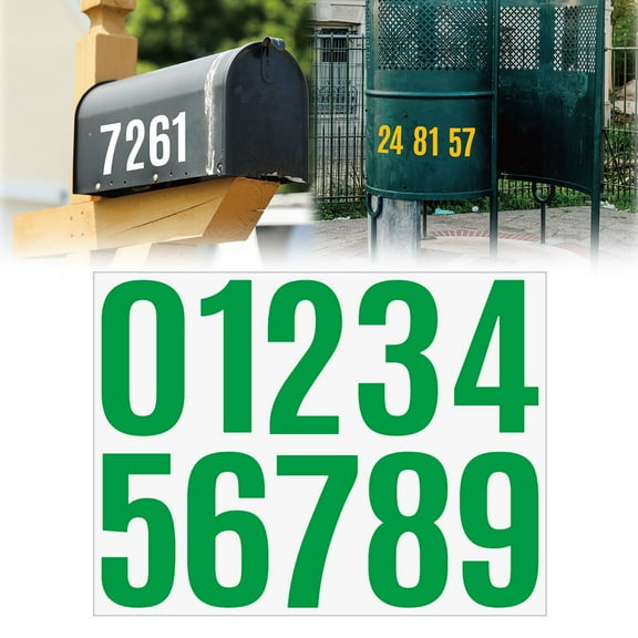 4 Inch Reflective Mailbox Numbers Sticker, Number Vinyl Label Stickers, Adhesive Number Decals, Waterproof Number Decals, Large Number Multicolor Labels for Address Numbers, Indoor, Outdoor