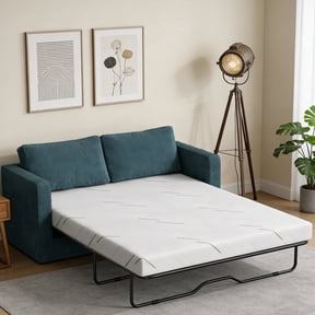 TimberVibe Studio Full 4" CertiPUR‑US Medium Gel Memory Foam Mattress in a Box, Replacement Foam Mattress With Breathable Washable Cover for Pull Out Sofa and Guest Room