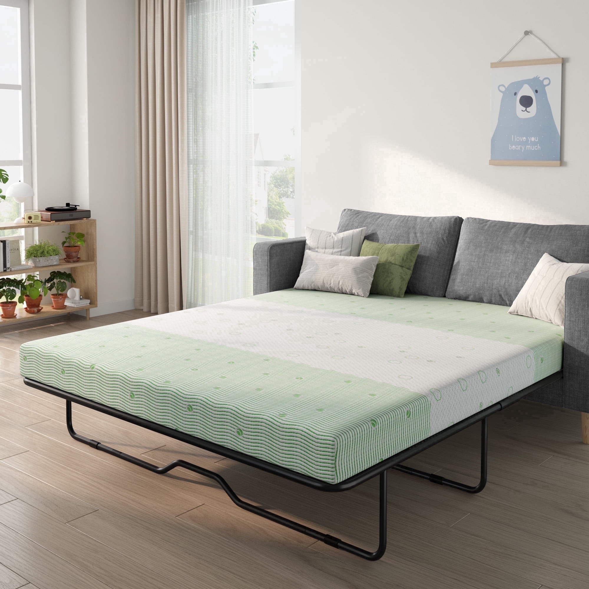 Timber Vibe Studio Mattress Adult 4 in Folding Queen Medium Tight Top Gel Mattresses