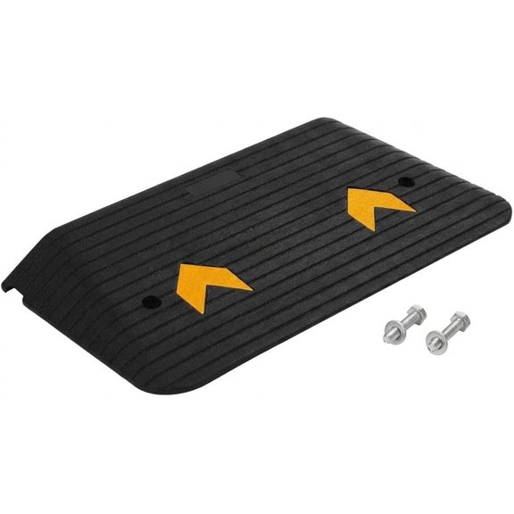 4-Inch Rise Threshold Ramp – Rubber Wheelchair Ramp with 33,000 lbs Load Capacity, Non-Slip Surface, Portable Driveway Curb Ramp for Scooters, Power Chairs & Doorways, Threshold Ramps