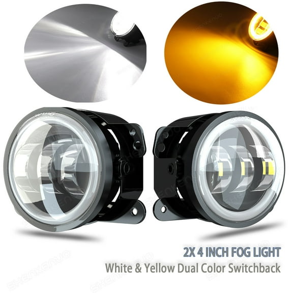 4" Inch Round LED Fog Lights Driving Lamps Dual Colour For Dodge Journey 2009~13