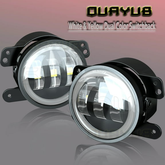 4" Inch Round LED Fog Lights Driving Lamps Dual Colour For Dodge Magnum 2005~08