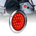 thumbnail image 1 of 4" Inch Round LED Trailer Tail Lights [DOT Certified] [Stainless Steel Chrome Bezel] [Connector Plug Included] Stop Brake Lights for Trucks RV Jeep, 1 of 8