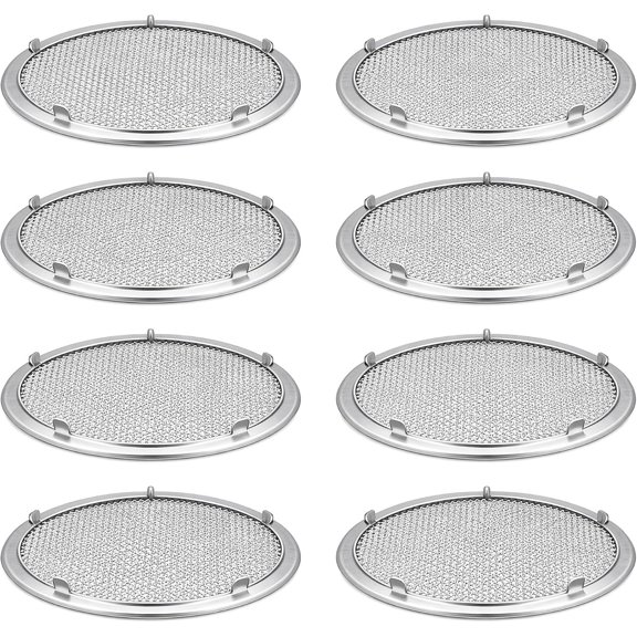 4 Inch, Round Open Screen Vent, Tab Style, Mill Finish, 8 Pack