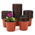 thumbnail image 1 of 4 Inch Round Plastic Planting Pots Flower Seedlings Nursery Supplies Grow Pot/Planter/Flower Pot Container (4'' & 50 Pack), 1 of 7