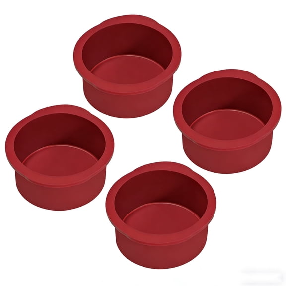 4 Inch Round Silicone Cake Pans Set of 4, Food Grade Silicone Baking Molds for Cake, Jelly, Pudding, Heat Resistant & Easy Clean