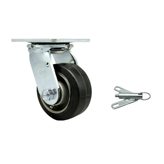 4 Inch Rubber on Aluminum Swivel Caster with Ball Bearing and Swivel Lock SCC