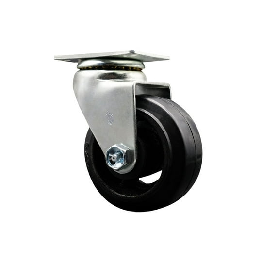 4 Inch Rubber on Cast Iron Wheel Swivel Caster with Roller Bearing SCC