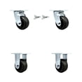 thumbnail image 1 of 4 Inch Rubber on Steel Caster Set with Ball Bearings 2 Swivel Lock 2 Rigid SCC, 1 of 2