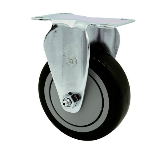 4 Inch SS Black Polyurethane Wheel Rigid Top Plate Caster Service Caster Brand