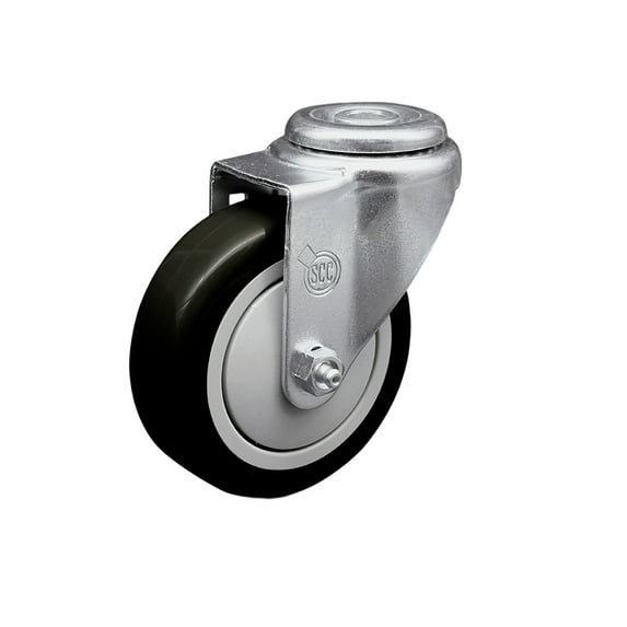 4 Inch SS Black Polyurethane Wheel Swivel Bolt Hole Caster Service Caster Brand