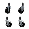 thumbnail image 1 of 4 Inch SS Hard Rubber Wheel Swivel 1-5/8 Inch Expand Stem Caster Set 2 Brakes, 1 of 2