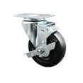 thumbnail image 1 of 4 Inch SS Hard Rubber Wheel Swivel Top Plate Caster with Brake Service Caster, 1 of 2