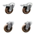 thumbnail image 1 of 4 Inch SS High Temp Glass Filled Nylon Bolt Hole Caster Set with 2 Lock Brakes, 1 of 2
