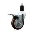 thumbnail image 1 of 4 Inch SS Maroon Poly Swivel 1-1/2 Inch Expanding Stem Caster Brake, 1 of 2